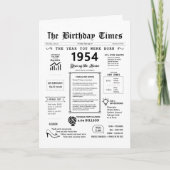 1954 Het jaar dat je geboren werd op de Kaart van  (Voorkant)