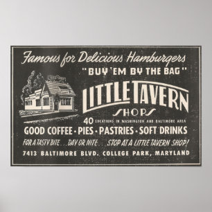 1954 KLEINE TAVERN-winkels in Maryland Poster