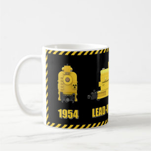 1954 koffiebeker dieseltrein met loden bekleding koffiemok
