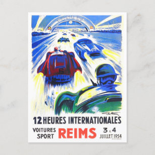 1954 Reims 12-uurs  races Briefkaart