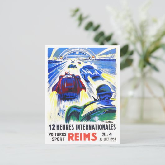 1954 Reims 12-uurs  races Briefkaart (Staand voorkant)