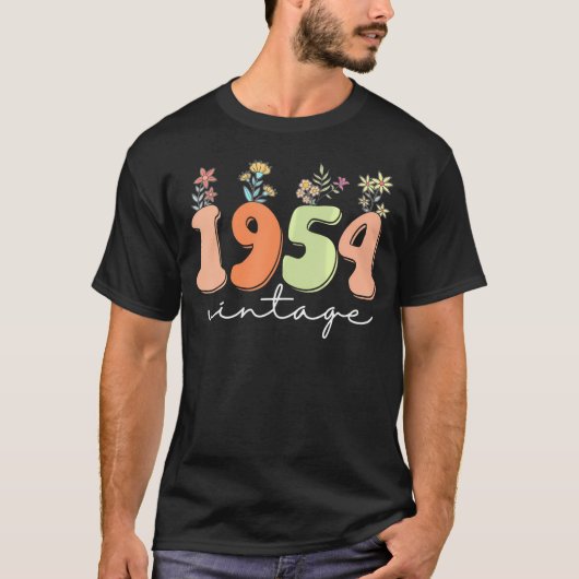1954 Wildbloemen 69 jaar oud 69e verjaardag vrouwe T-shirt (Voorkant)