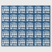 1955 60th Birthday CLASSIC MODEL Blue and White A1 Cadeaupapier (Vlak)