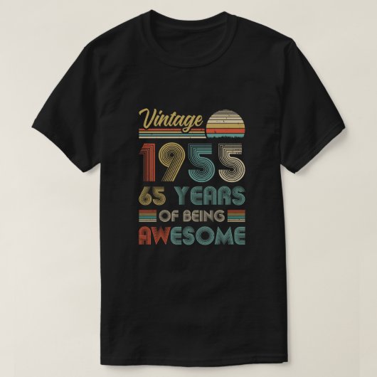1955 65e verjaardag Gift 65 jaar oud T-shirt (Design voorkant)