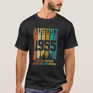  1955 66 jaar oud in augustus 1955 66e t-shirt