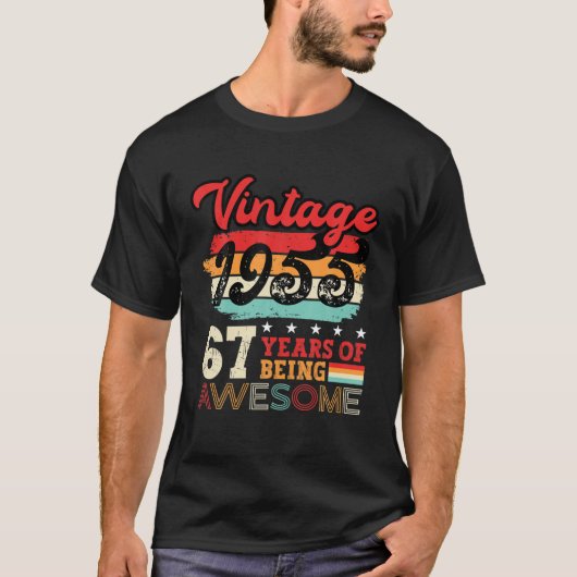 1955 67e verjaardag Legend bday 67 jaar oud T-shirt (Voorkant)