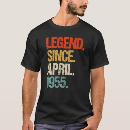  1955 68e verjaardag retro 68 jaar oud t-shirt (Voorkant)