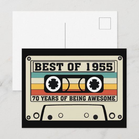 1955: 70 jaar geweldige zijn feestdagenkaart (Voorkant / Achterkant)