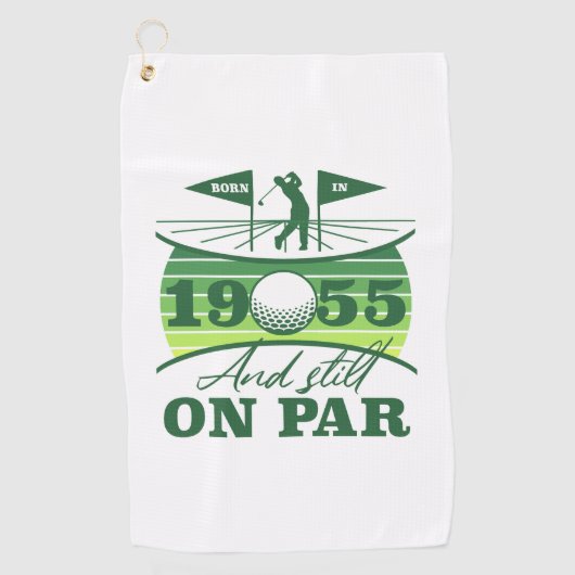 1955 70e verjaardag Golf Humor Golfhanddoek (Voorkant)