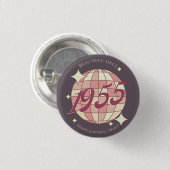 1955 70ste verjaardag retro paarse ronde button 3,2 cm (Voorkant /achterkant)