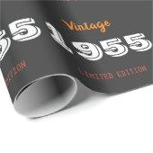  1955 70ste Verjaardag Wrapping Paper – Retro Cadeaupapier (Rol Hoek)