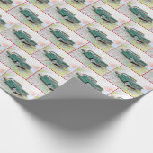 1955 auto op de wegenkaart cadeaupapier (Hoek)