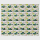 1955 auto op een routekaart cadeaupapier (Vlak)