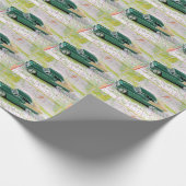 1955 auto op een routekaart cadeaupapier (Hoek)