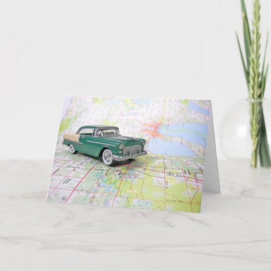 1955 auto op een routekaart kaart (Voorkant)