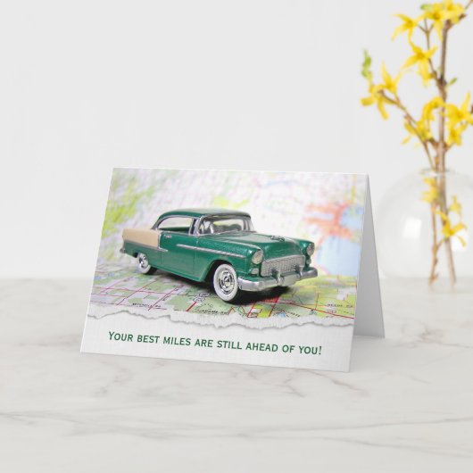 1955 auto op een routekaart kaart (Gele Bloem)