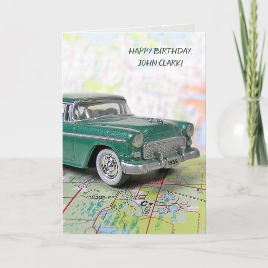 1955 auto op een routekaart kaart (Voorkant)