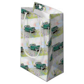 1955 auto op een routekaart klein cadeauzakje (Voorkant Gekanteld)