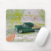 1955 auto op een routekaart muismat (Met muis)