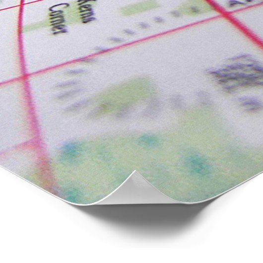 1955 auto op een routekaart poster (Hoek)