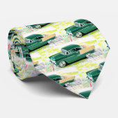 1955 auto op een routekaart stropdas (Opgerold)