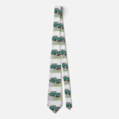 1955 auto op een routekaart stropdas (Voorkant)