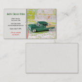 1955 auto op een routekaart visitekaartje (Voorkant / Achterkant)
