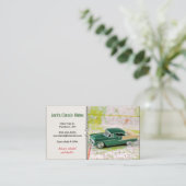 1955 auto op een routekaart visitekaartje (Staand voorkant)