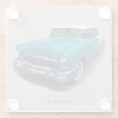 1955 Blauw/White Bel Air glazen onderzetter (Achterkant)