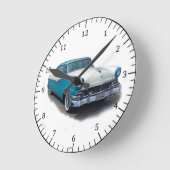 1955 blauwe/witte, zwarte vlieger ronde klok (Hoek)