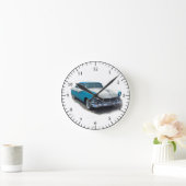 1955 blauwe/witte, zwarte vlieger ronde klok (Huis)