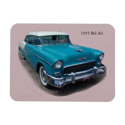 1955 Blue/White Bel Air magnet Magneet (Horizontaal)