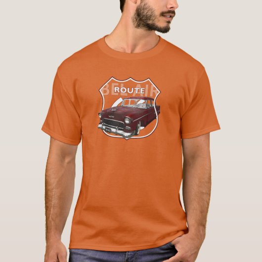 1955 Chevrolet Bel Air. 1955 Red Chevy American T-shirt (Voorkant)