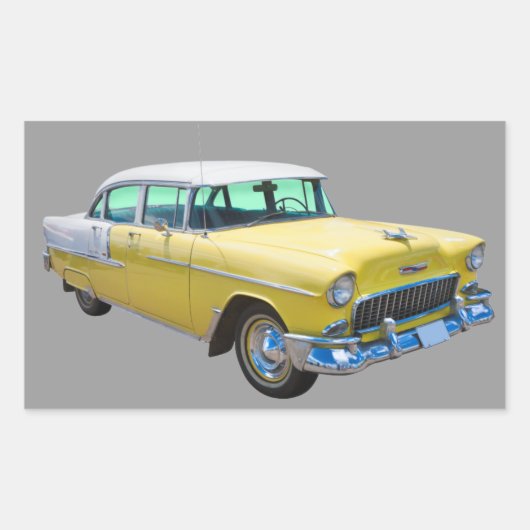 1955 Chevrolet Bel Air Antiek auto Rechthoekige Sticker (Voorkant)