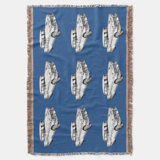 1955 Chevrolet Bel Air Antiek Car Illustration Deken (Voorkant Verticaal)