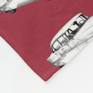 1955 Chevrolet Bel Air Antiek Car Illustration Fleece Deken