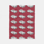 1955 Chevrolet Bel Air Antiek Car Illustration Fleece Deken (Voorkant)
