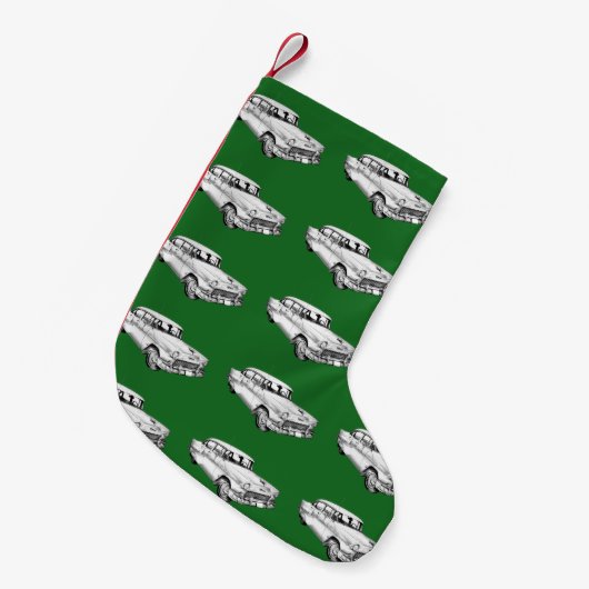 1955 Chevrolet Bel Air Antiek Car Illustration Kleine Kerstsok (Voorkant (Hangend))
