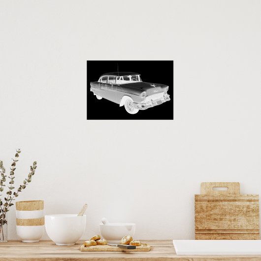 1955 Chevrolet Bel Air Classic Car Art Poster (Keuken)