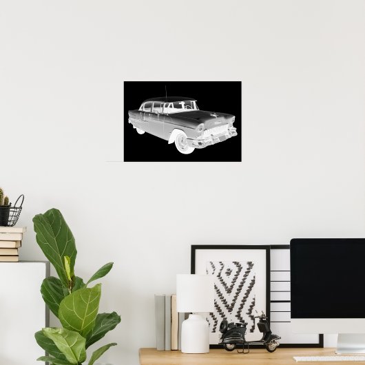 1955 Chevrolet Bel Air Classic Car Art Poster (Thuiskantoor)