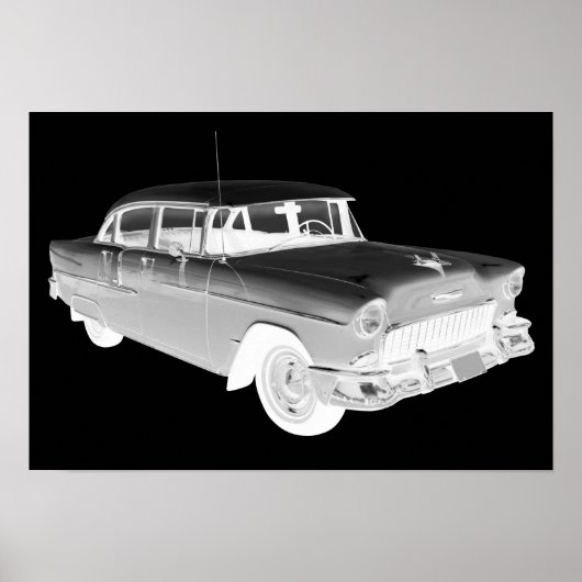 1955 Chevrolet Bel Air Classic Car Art Poster (Voorkant)