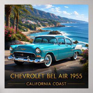 1955 Chevrolet Bel Air Klassieke Amerikaanse Auto Poster