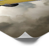 1955 Chevrolet Bel Air met Amerikaanse vlag Poster (Hoek)