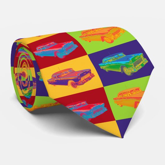 1955 Chevrolet Bel Air Pop Art Stropdas (Opgerold)
