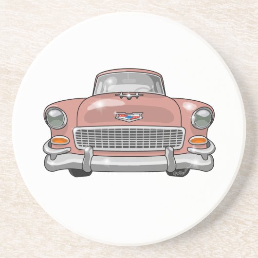 1955 Chevrolet Bel Air Zandsteen Onderzetter (Voorkant)