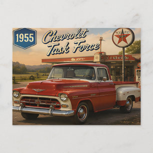 1955 Chevrolet Task Force Vintage Klassieke Amerik Briefkaart