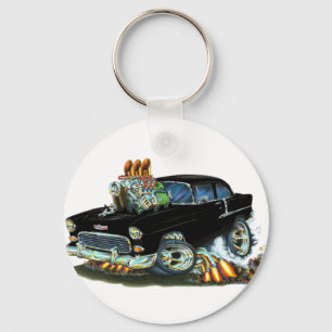 1955 Chevy150-210 zwarte auto Sleutelhanger