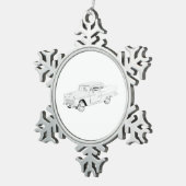 1955 Chevy Bel Air Kerstannament Tin Sneeuwvlok Ornament (Rechts)