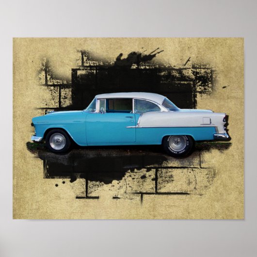 1955 Chevy Bel Air - Klassieke auto - Afdruk Poster (Voorkant)