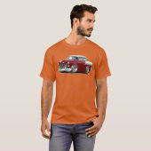 1955 Chevy Belair paarse auto grappig T-shirt (Voorkant volledig)